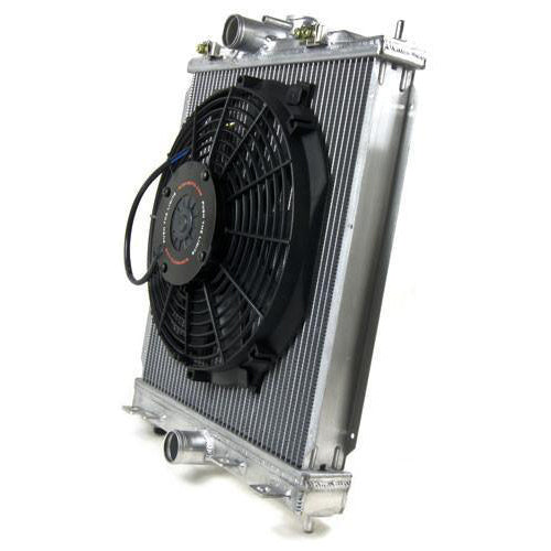 Small Radiator Kit w/ 12" Slim Electric Fan (Evo 7/8/9) - JD Customs U.S.A