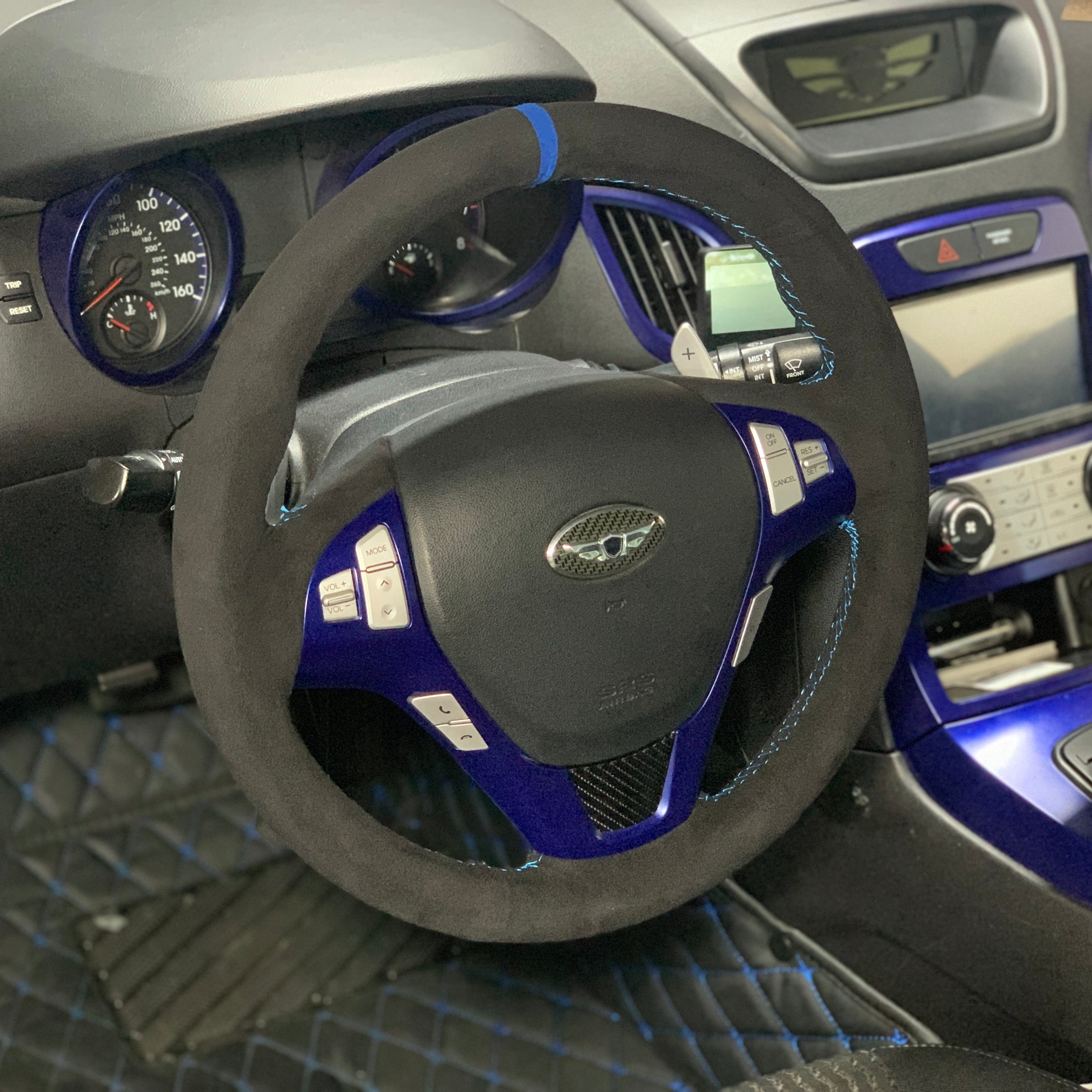 Auto Interior Technic Alcantara steering wheel wrap installed