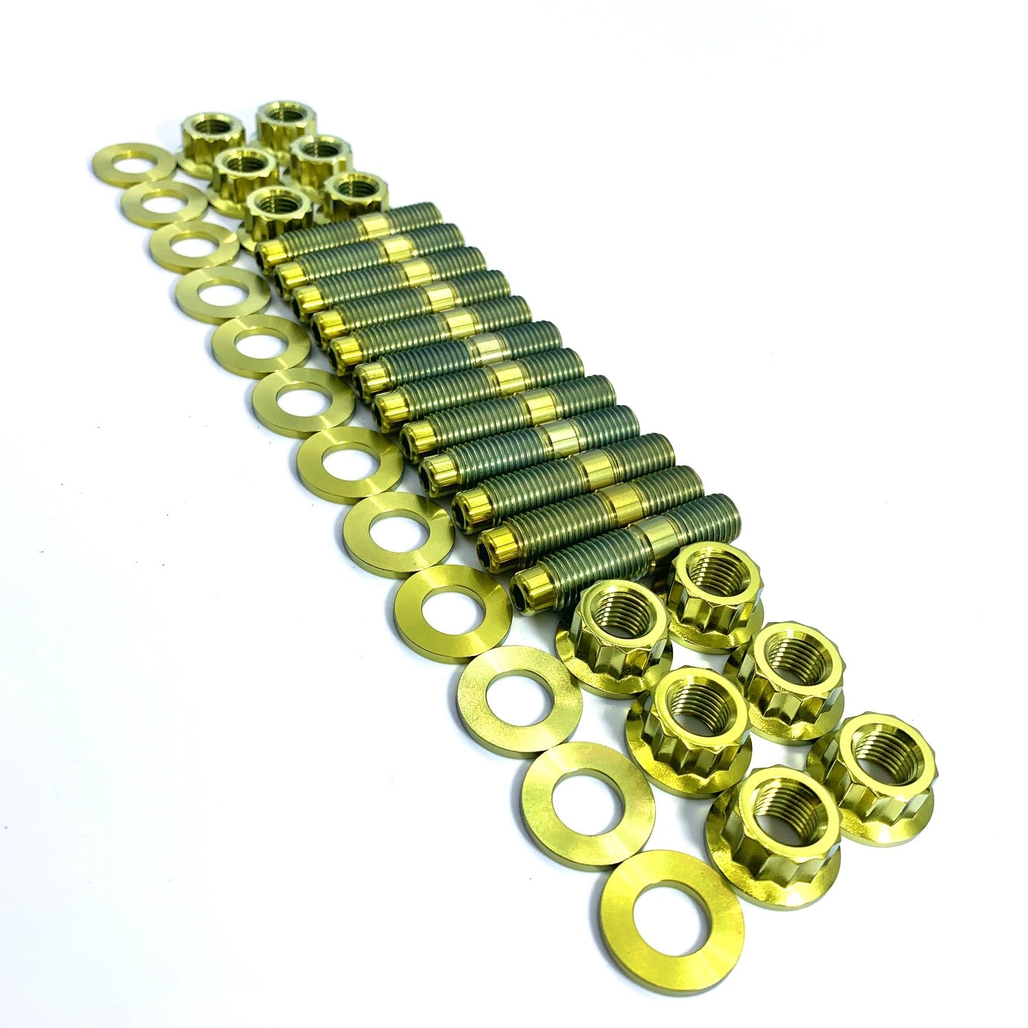 JDC Titanium Exhaust Manifold Stud Kit (Evo 1-9/ 2G DSM) - 12