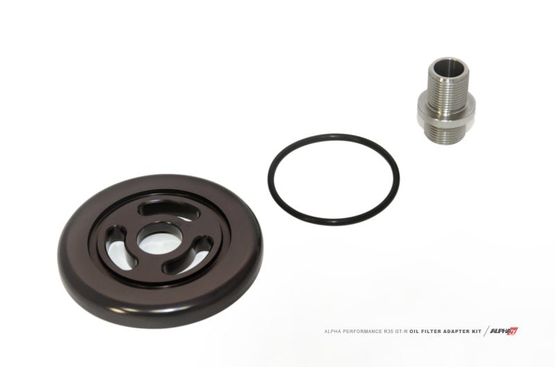AMS Performance Alpha Billet Oil Filter Adapter w/Street Filter for Cooling Kit (09+ Nissan GT - R R35) - AMS