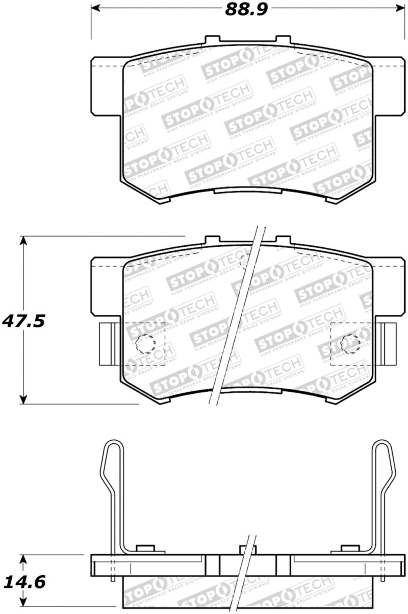 StopTech Performance Rear Sport Brake Pads (Honda S2000) - Stoptech