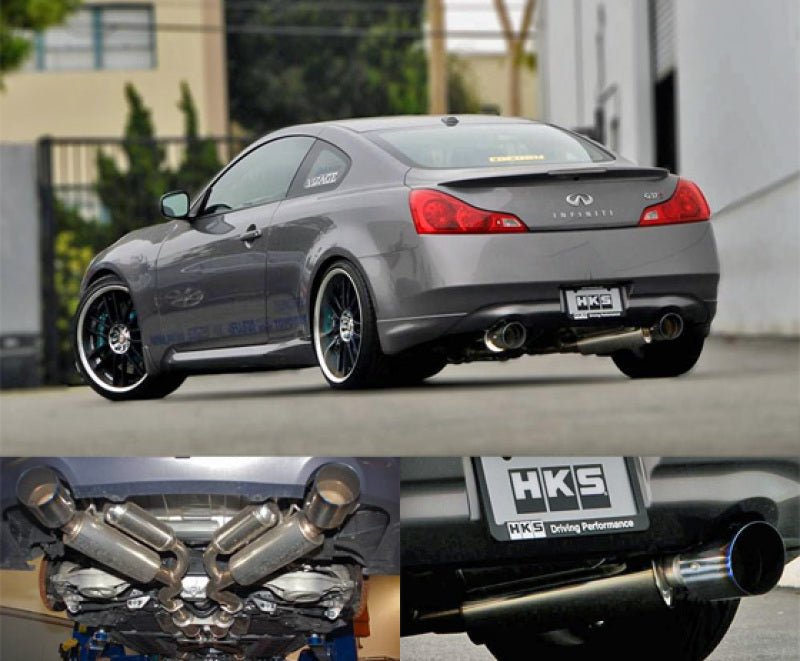 HKS Dual Hi - Power Titanium Tip Catback Exhaust (08 - 13 Infiniti G37) - HKS