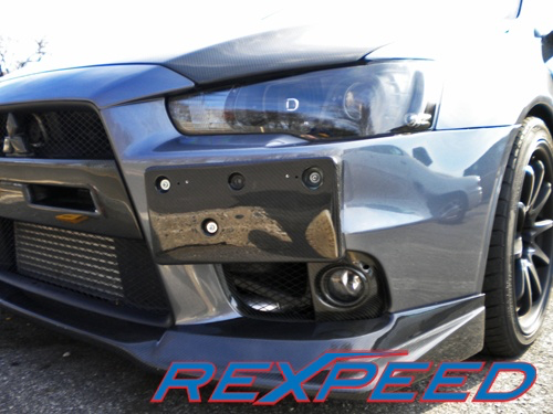 Rexpeed Carbon Fiber License Plate Bracket (Evo X) - JD Customs U.S.A