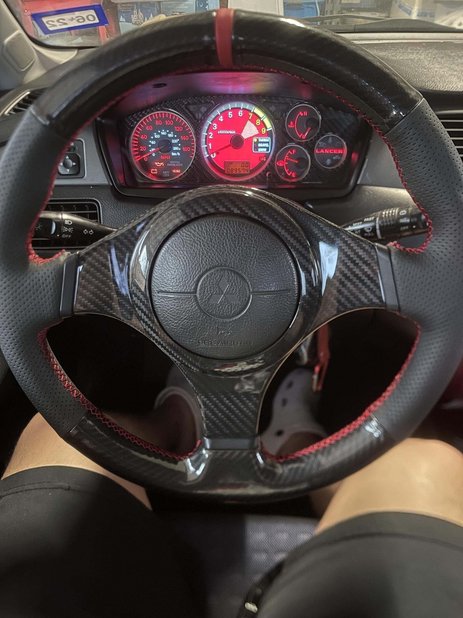 Rexpeed Dry Carbon Fiber Steering Wheel Cover (Evo 7/8/9)