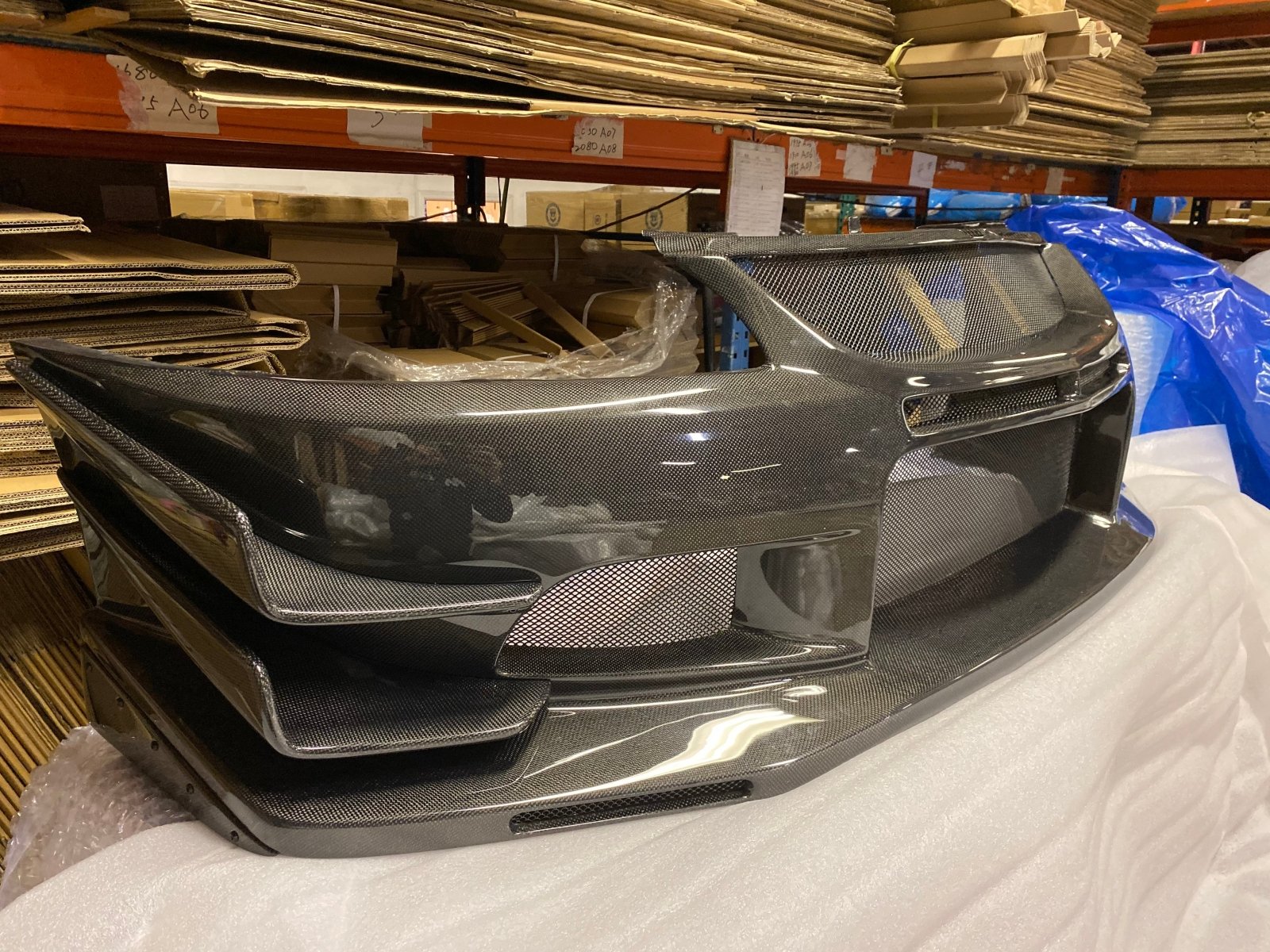 JDC Full Carbon Fiber Voltex Cyber Street Style Front Bumper (Evo 7/8/9) - JDC Body