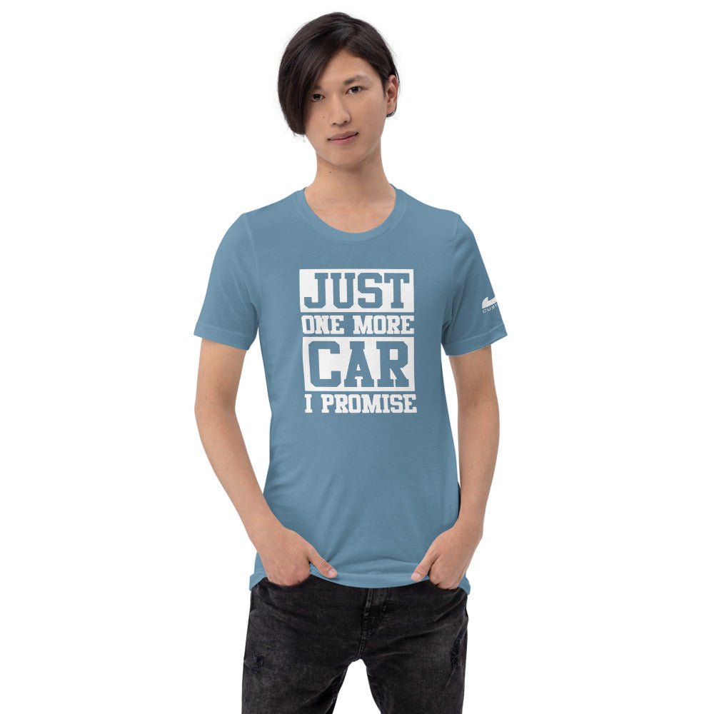 JDC "Just one more car I promise 🤞" T-shirt - JDC Merch