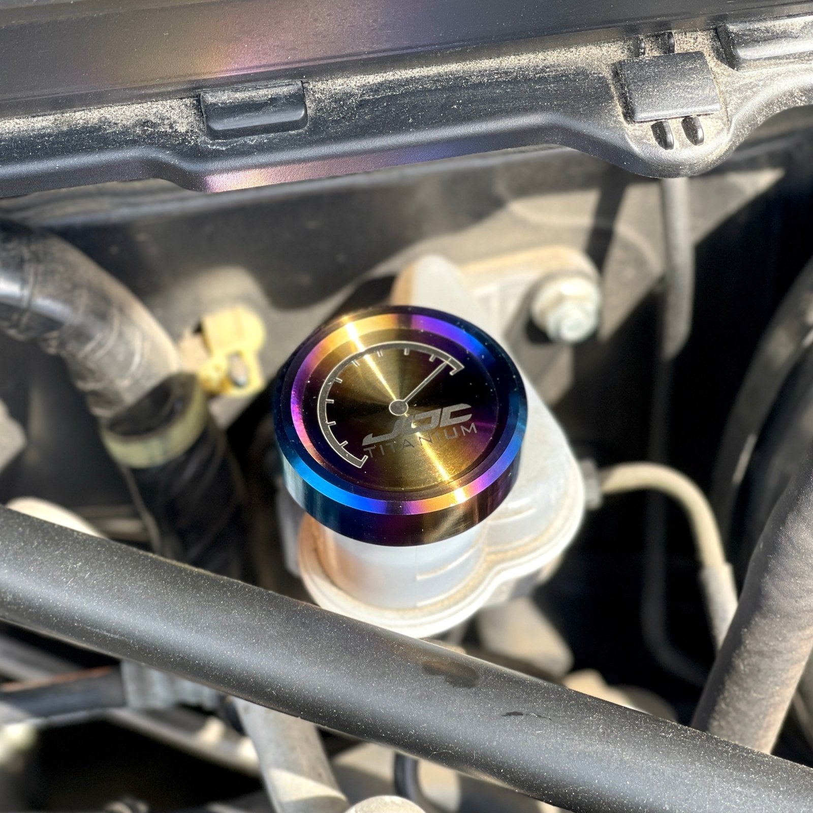 JDC Titanium Clutch Fluid Reservoir Cap Cover (BRZ/FR - S/86/ Multiple Subaru Applications) - JD Customs U.S.A