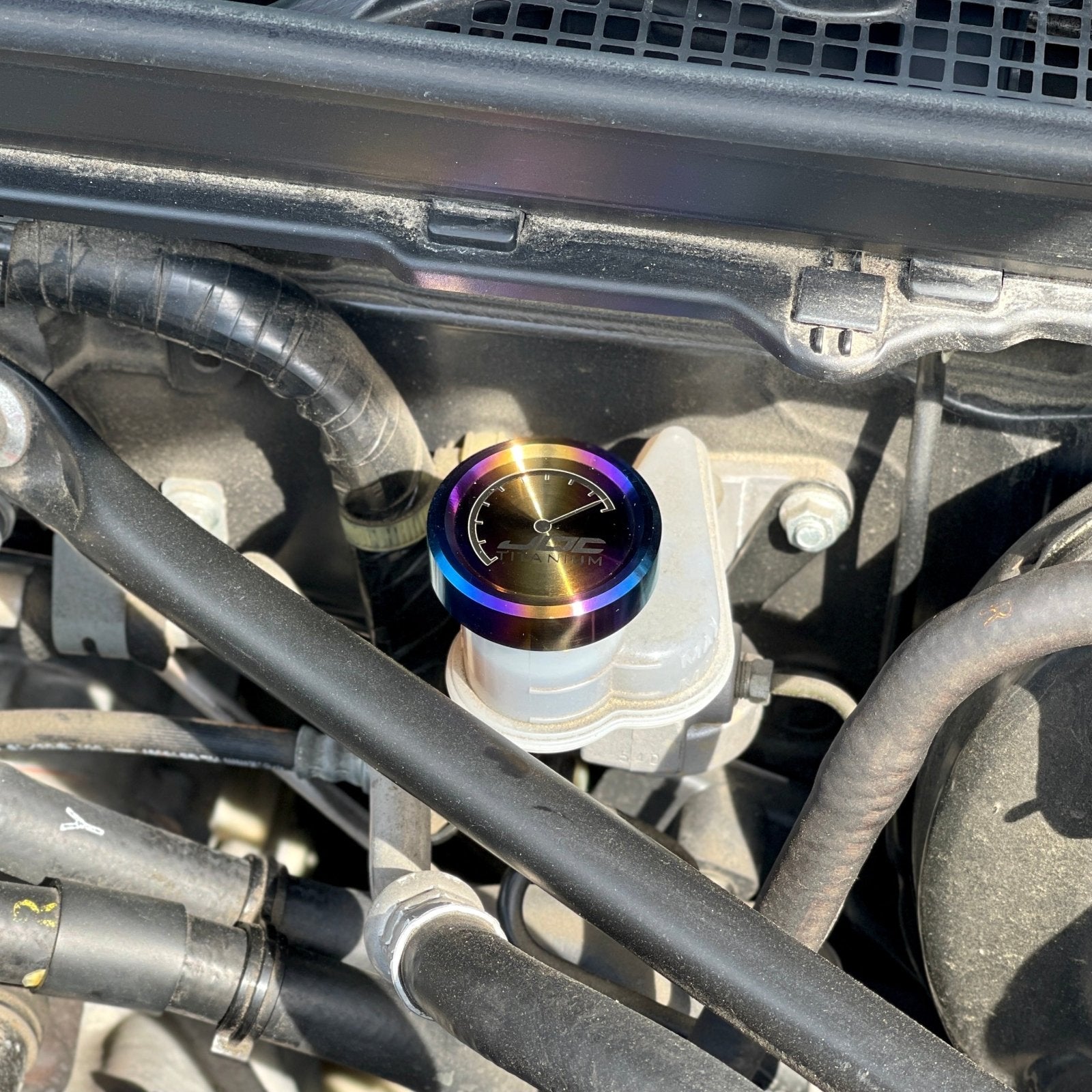 JDC Titanium Clutch Fluid Reservoir Cap Cover (BRZ/FR - S/86/ Multiple Subaru Applications) - JD Customs U.S.A