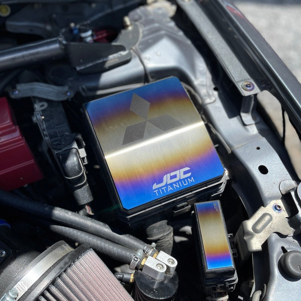 JDC Titanium Fuse Box & Relay Cover (Evo X) - JD Customs U.S.A