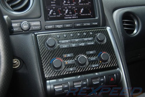 Rexpeed R35 GT-R Carbon Fiber AC Panel Cover - JD Customs U.S.A