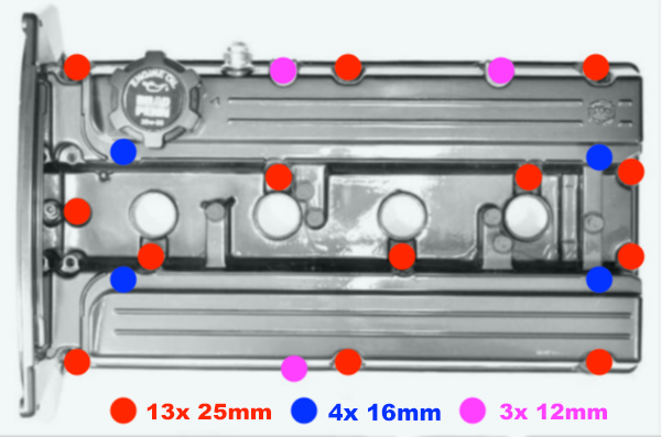 JDC Titanium Valve Cover Hardware Replacement Kit (Evo 4-9) - 5