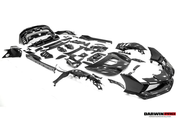 Exploded View Of Carbon Fiber Body Parts In Studio Environment