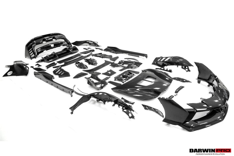 Exploded View Of Carbon Fiber Body Parts In Studio Environment
