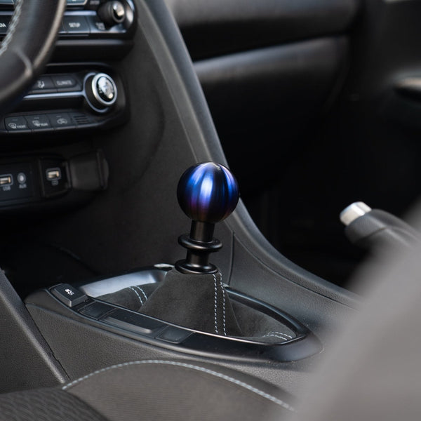 Shifter Assembly with Black Car Interior And Titanium Shift Knob