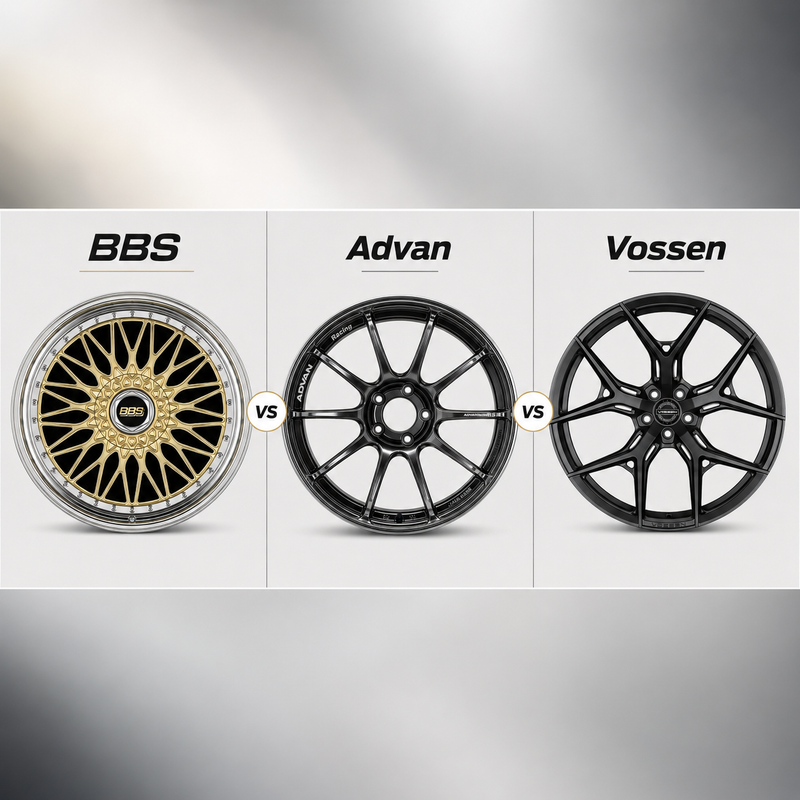 BBS Wheel VS Advan Wheel VS Vossen Wheel Display Image