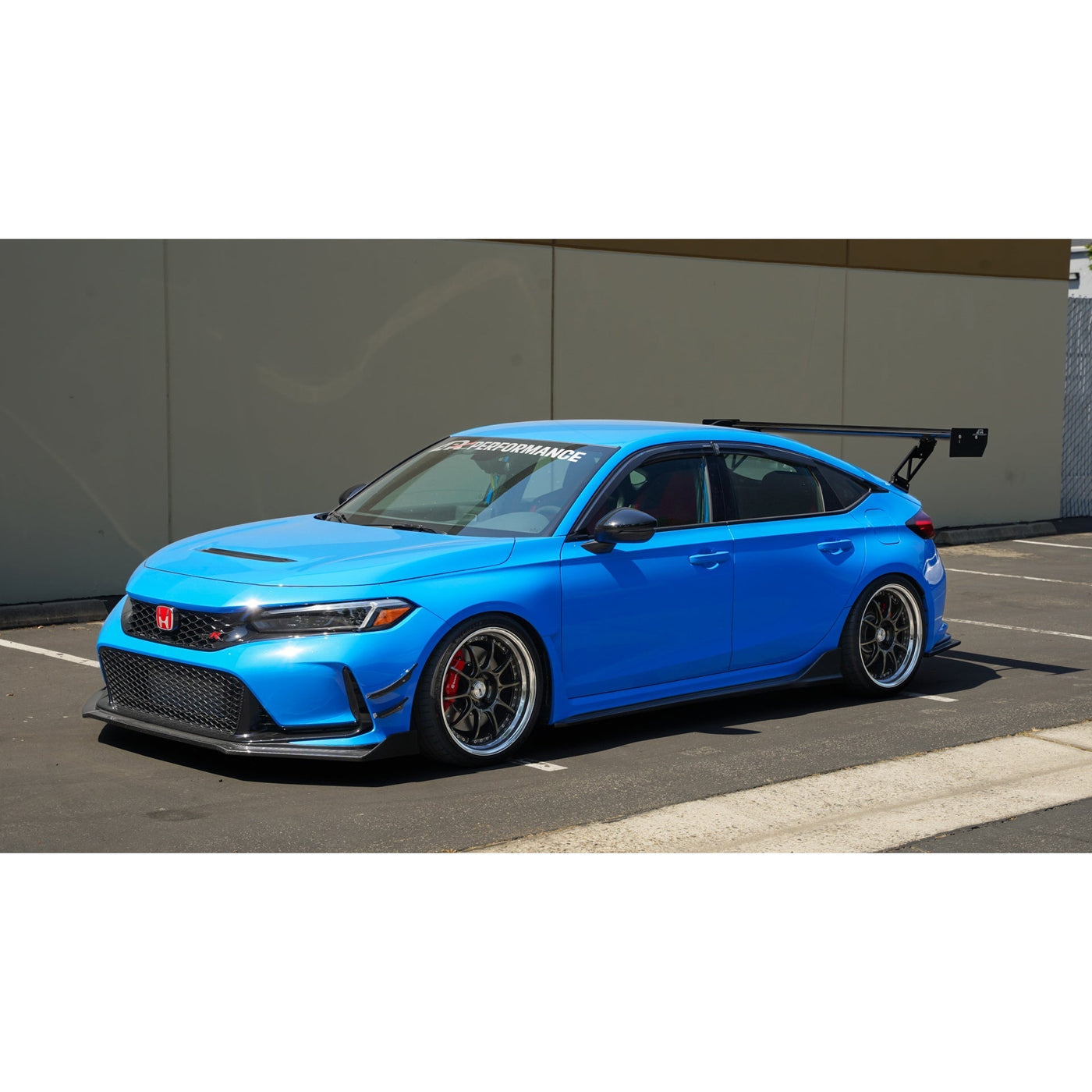 Light Blue Honda Civic Type R Lowered With WIng