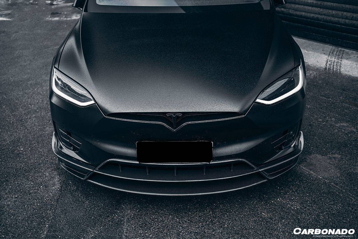Carbonado 2016-2021 Tesla Model X SUV RZS Style Carbon Fiber Front Canards