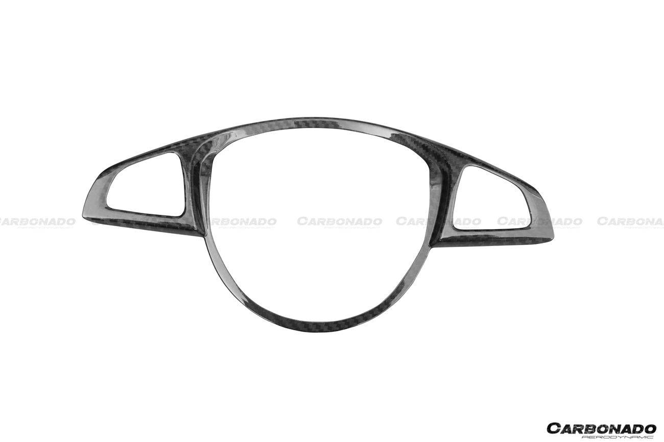 Carbonado 2015-2021 Mercedes Benz W205 C63 AMG Dry Carbon Fiber Interior Steering wheel Trim
