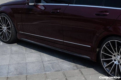 Faldones laterales estilo P para Mercedes Benz Clase C W204 Sedán Carbonado 2008-2014