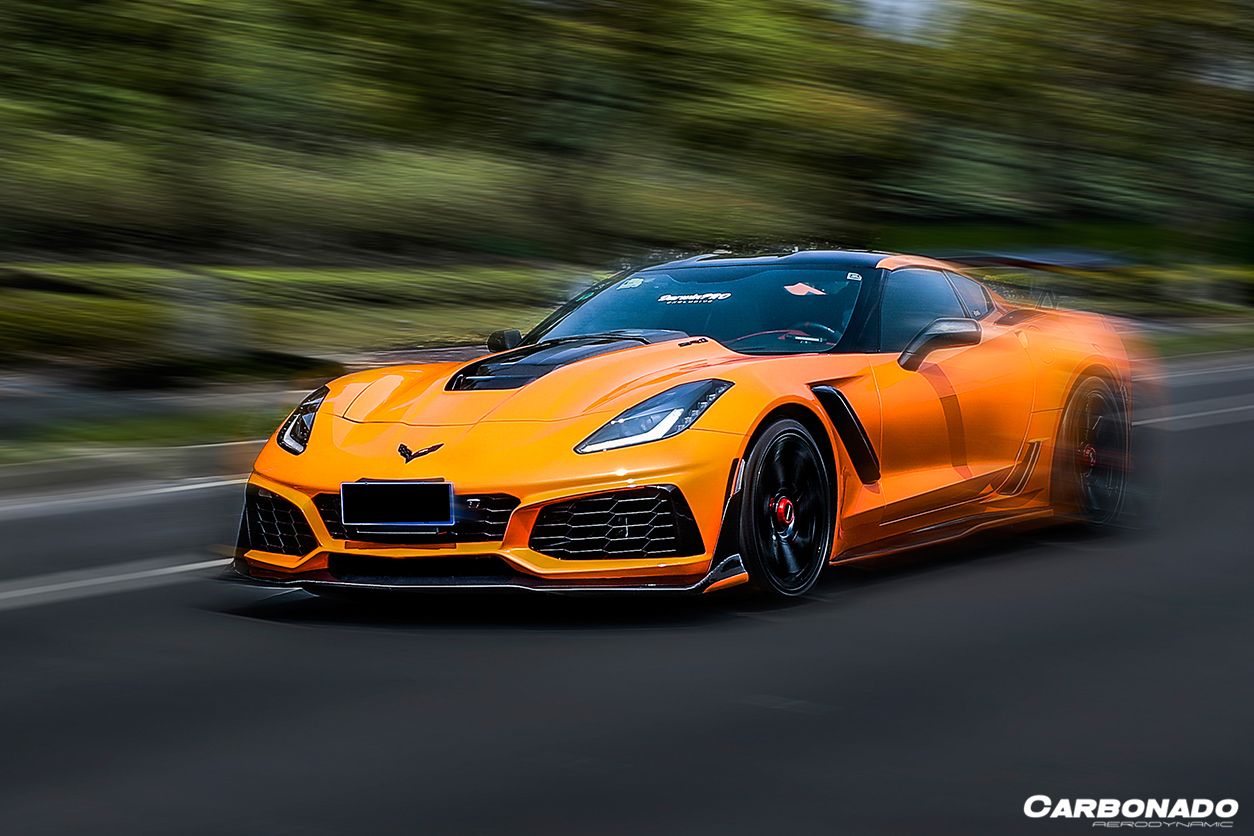 Kit de carrocería de conversión frontal estilo ZR1 para Corvette C7 Z51 Carbonado 2013-2019