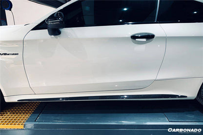 Faldones laterales de fibra de carbono para Mercedes Benz W205 C63 S AMG Coupé Carbonado 2015-2021, extensión de labio adicional