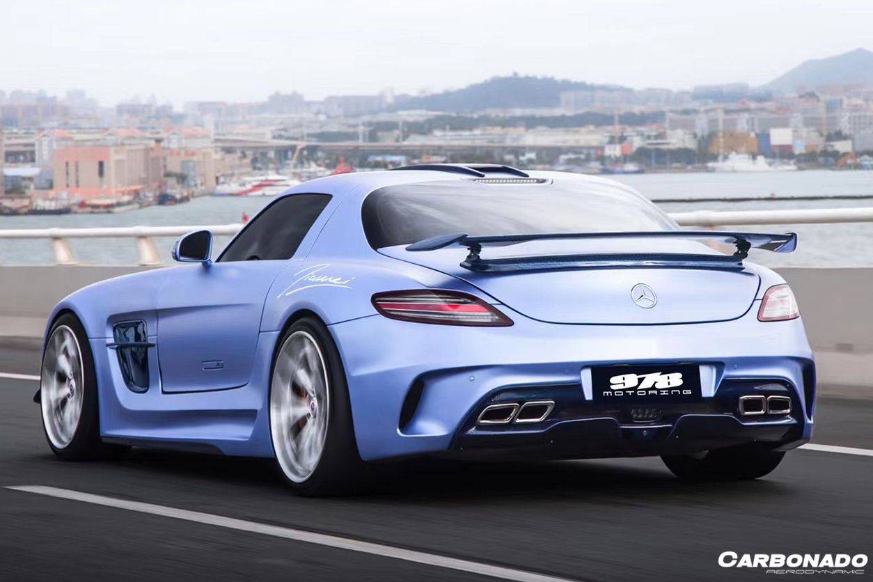 Parachoques trasero estilo BKSS para Mercedes Benz W197 SLS AMG Carbonado 2010-2015