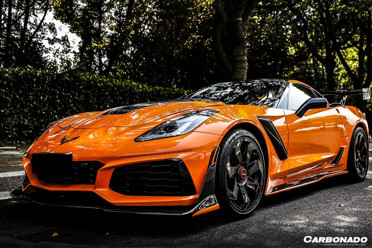 Kit de carrocería de conversión frontal estilo ZR1 para Corvette C7 Z51 Carbonado 2013-2019
