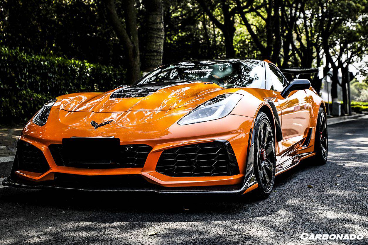 Kit de carrocería de conversión frontal estilo ZR1 para Corvette C7 Z51 Carbonado 2013-2019