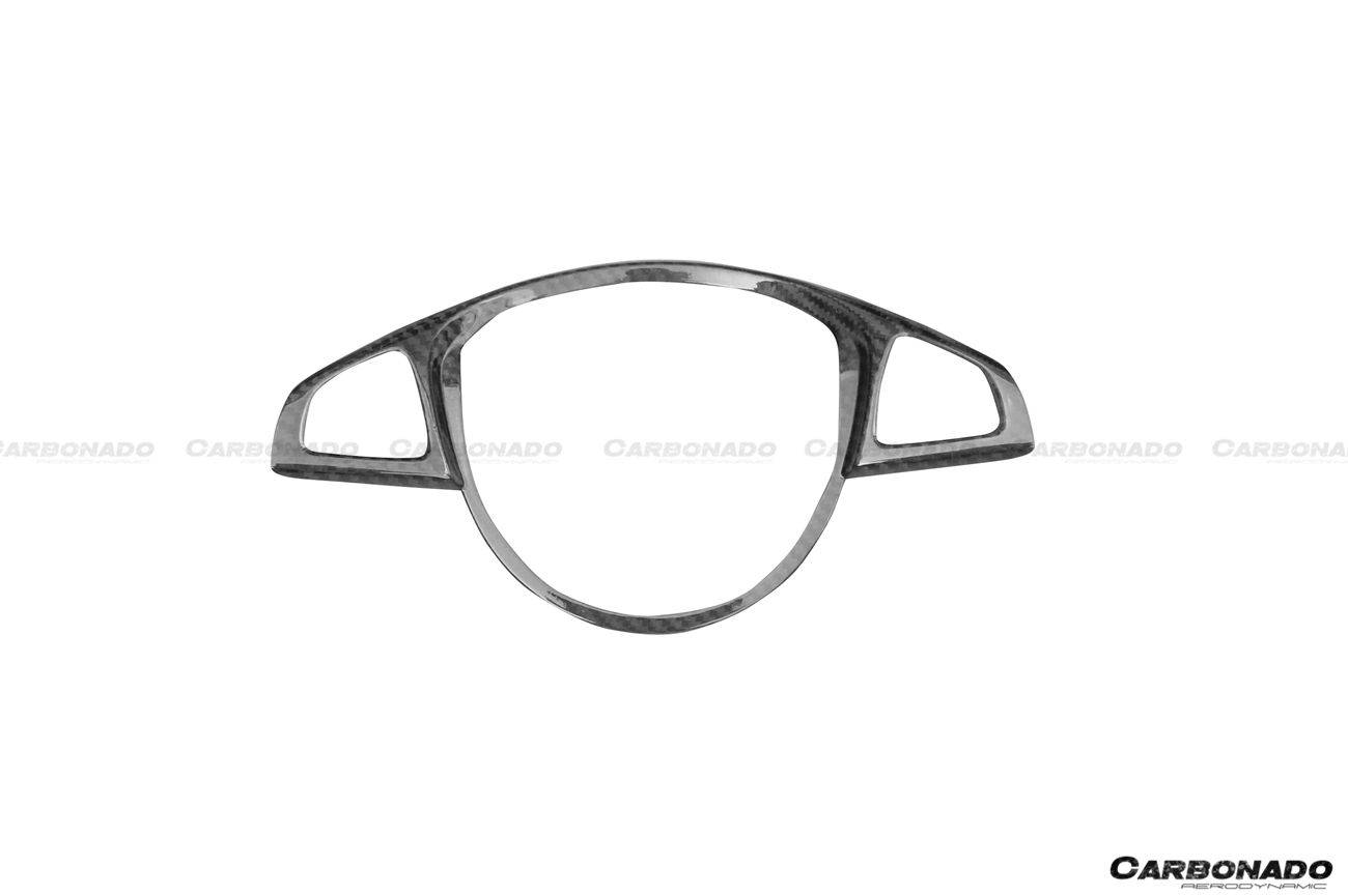 Carbonado 2015-2021 Mercedes Benz W205 C63 AMG Dry Carbon Fiber Interior Steering wheel Trim