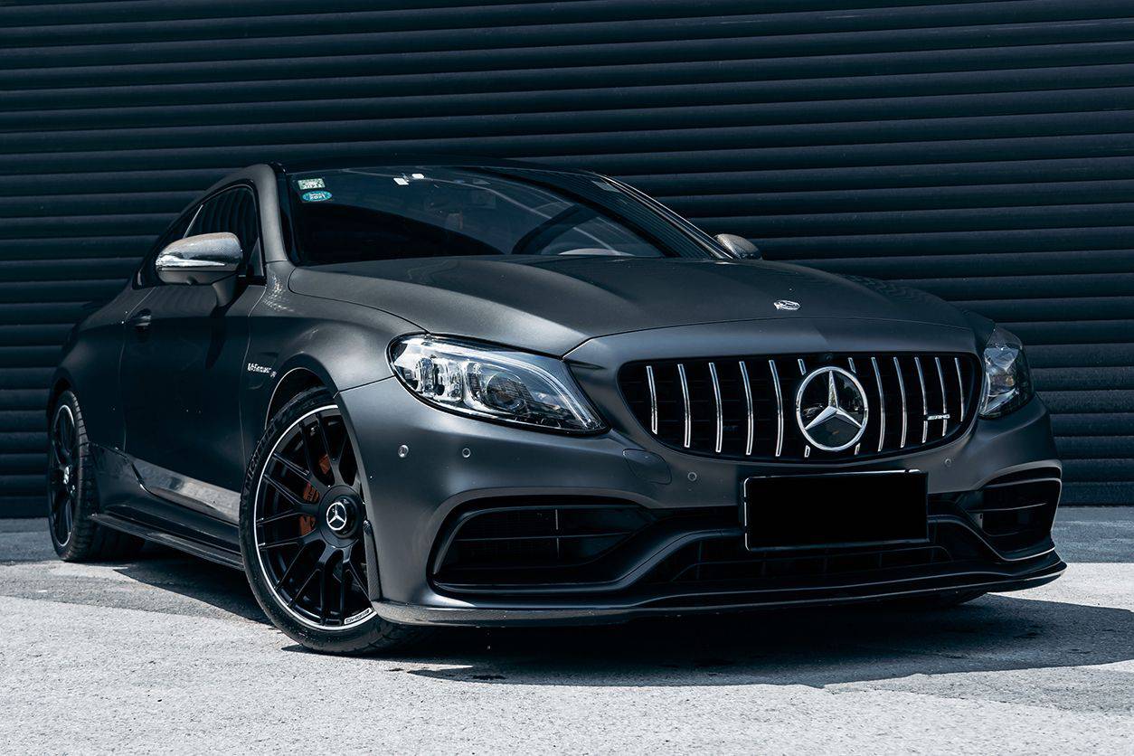Borde delantero de fibra de carbono estilo BKSS para Mercedes Benz W205 C63 S AMG Coupé 2015-2021 Carbonado