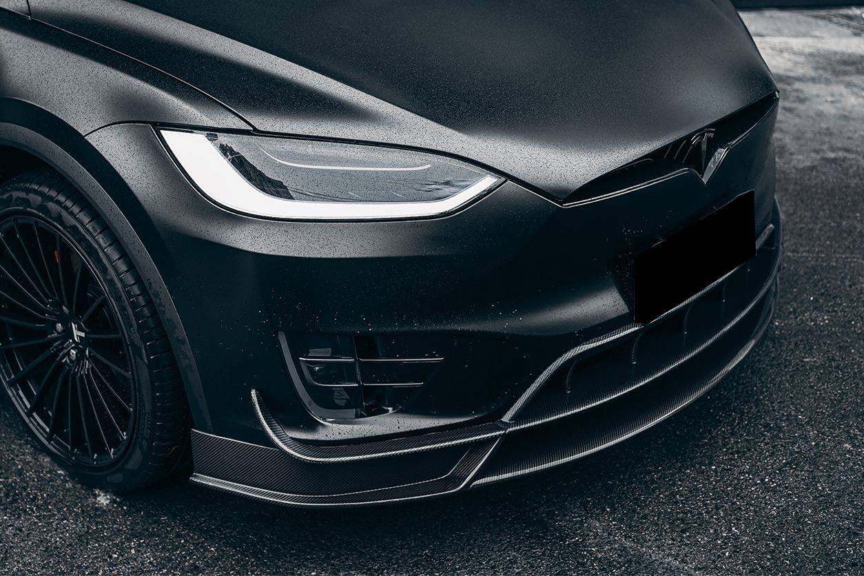 Carbonado 2016-2021 Tesla Model X SUV RZS Style Carbon Fiber Front Canards