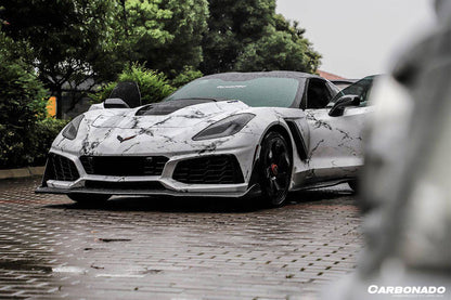 Kit de carrocería de conversión frontal estilo ZR1 para Corvette C7 Z51 Carbonado 2013-2019