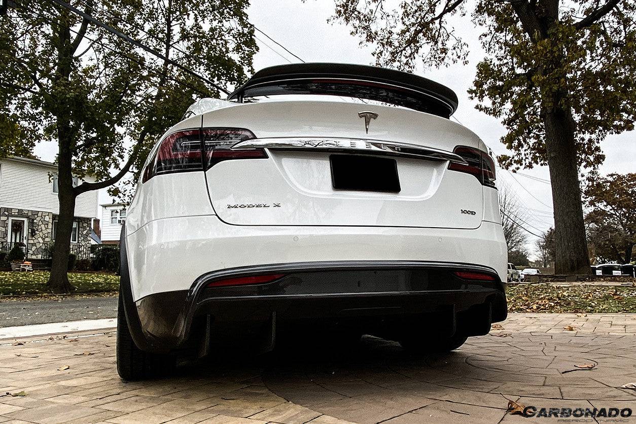 Carbonado 2019-2021 Tesla Model X SUV RZS Style Carbon Fiber Rear Diffuser