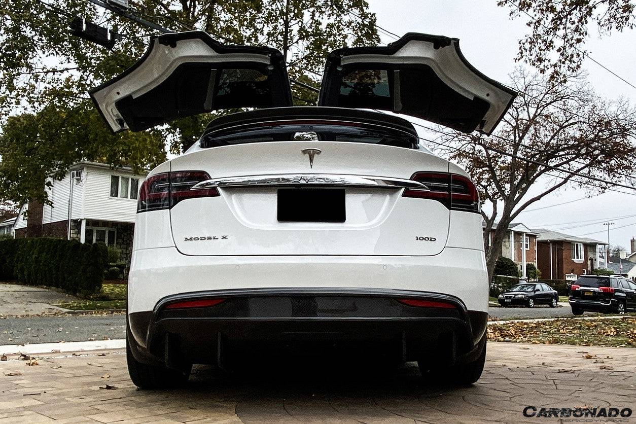 Carbonado 2019-2021 Tesla Model X SUV RZS Style Carbon Fiber Rear Diffuser