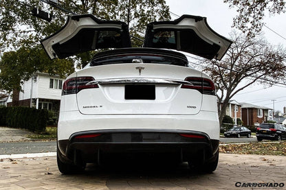 Carbonado 2019-2021 Tesla Model X SUV RZS Style Carbon Fiber Rear Diffuser