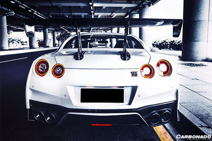 Difusor trasero de fibra de carbono estilo Nissan GTR R35 DBA EBA NISMO (2012-2023) con luz de freno