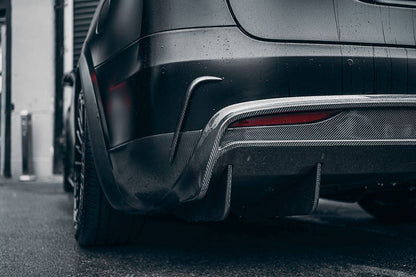Parachoques trasero de fibra de carbono estilo RZS para SUV Tesla Model X Carbonado 2016-2021