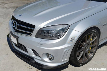 Mercedes Benz W204 C63 AMG Carbonado 2008-2011, estilo Arkym, borde delantero de carbono