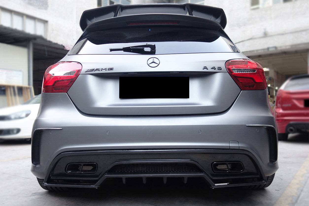 Carbonado 2016-2018 Mercedes Benz W176 A45 AMG RZS Style Carbon Fiber Rear Lip