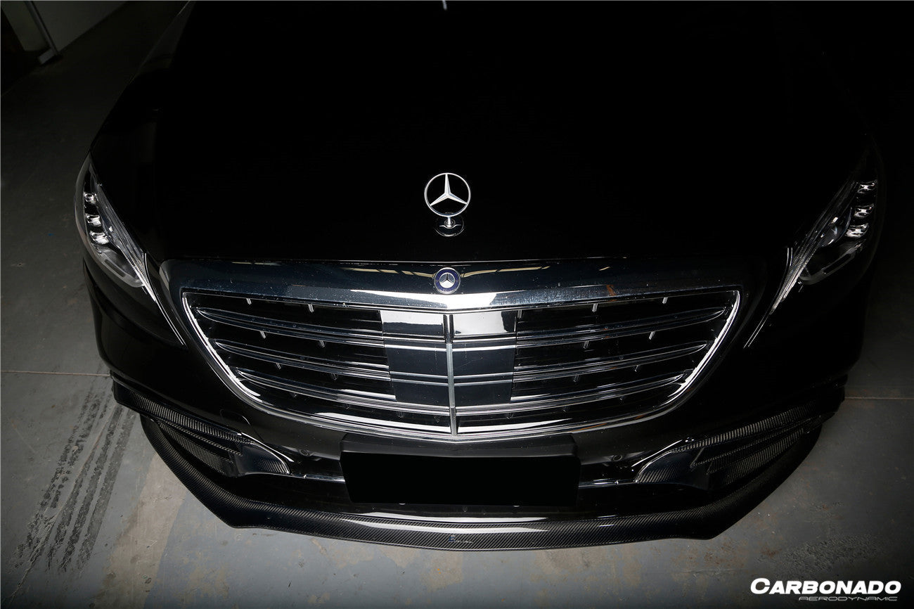 Carbonado 2017-2020 Mercedes Benz S63 AMG W222.2 Sedan MSY Style Carbon Fiber Front Bumper Vents