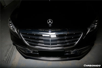 Carbonado 2017-2020 Mercedes Benz S63 AMG W222.2 Sedan MSY Style Carbon Fiber Front Bumper Vents