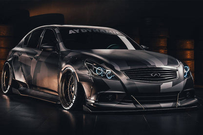 Kit de carrocería ancha estilo BKSS para Infiniti G25 G37 Sedán Carbonado 2010-2013