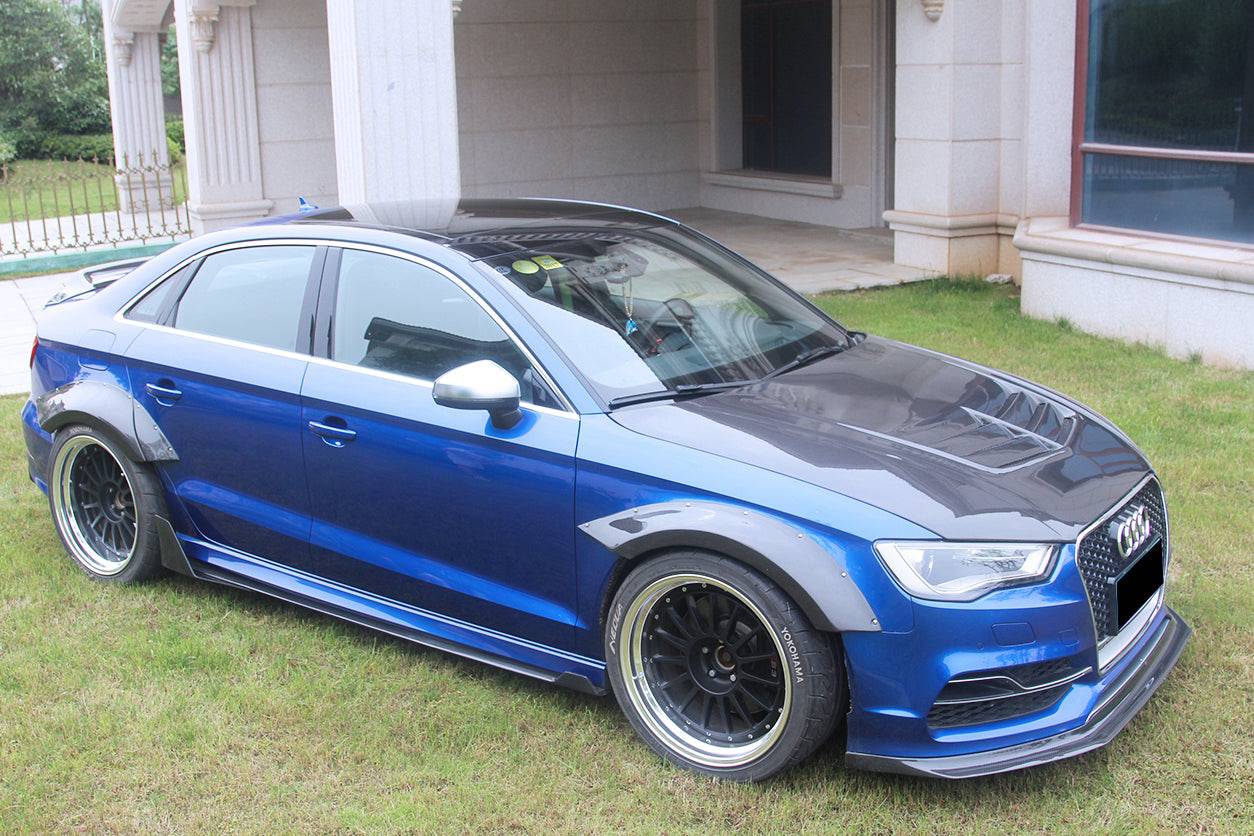 Guardabarros ancho de fibra de carbono estilo BKSS para Audi S3 A3 Sline Sedán Carbonado 2013-2016