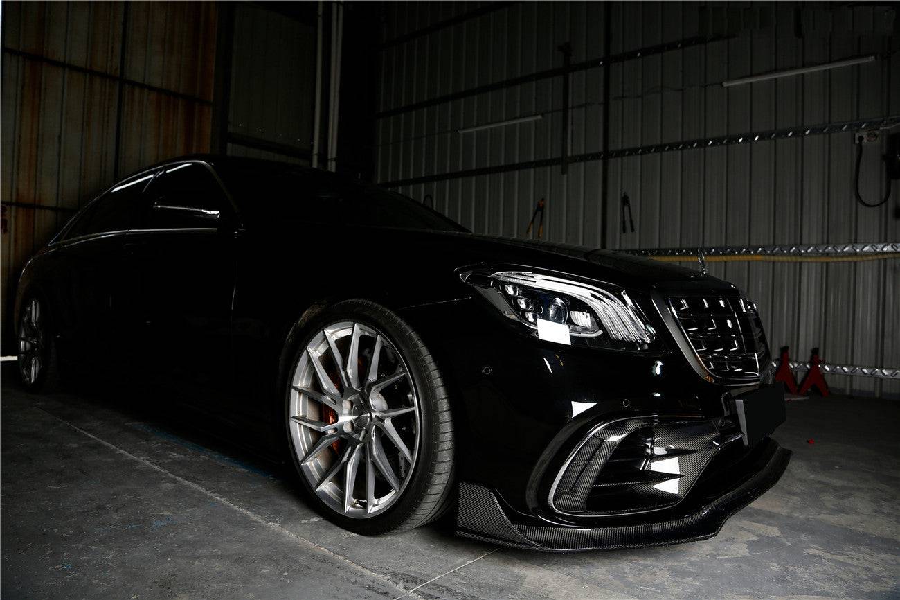 Carbonado 2017-2020 Mercedes Benz S63 AMG W222.2 Sedan MSY Style Carbon Fiber Front Lip