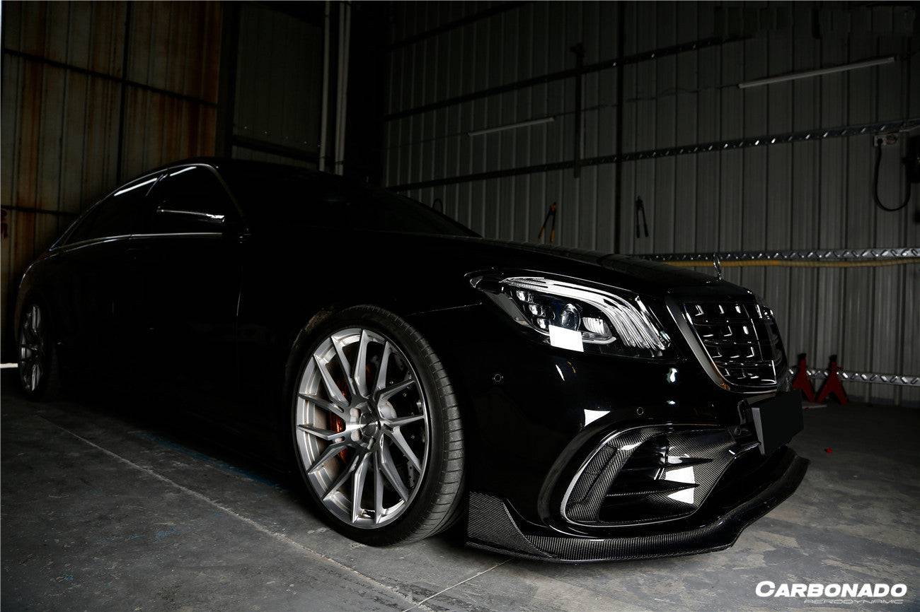 Carbonado 2017-2020 Mercedes Benz S63 AMG W222.2 Sedan MSY Style Carbon Fiber Front Bumper Vents