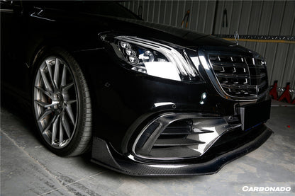 Carbonado 2017-2020 Mercedes Benz S63 AMG W222.2 Sedan MSY Style Carbon Fiber Front Bumper Vents