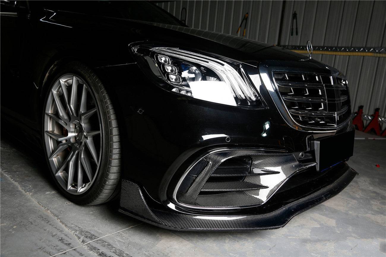 Carbonado 2017-2020 Mercedes Benz S63 AMG W222.2 Sedan MSY Style Carbon Fiber Front Lip