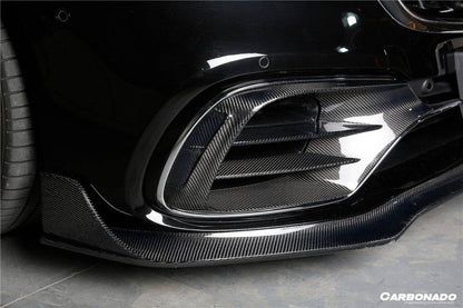 Carbonado 2017-2020 Mercedes Benz S63 AMG W222.2 Sedan MSY Style Carbon Fiber Front Bumper Vents