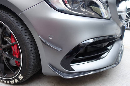Carbonado 2016-2018  Mercedes Benz  W176 A45 AMG BKSS Style Carbon Fiber Front Bumper Canards