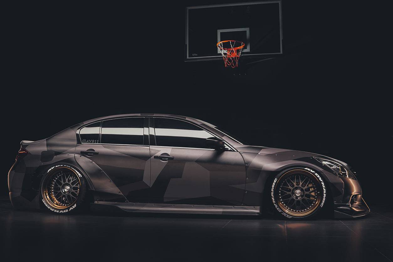 Guardabarros ancho estilo BKSS para Infiniti G25 G37 Sedán Carbonado 2010-2013